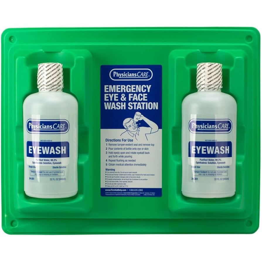 Eye and Face Wash Station with 2, 32 oz Bottles/Box