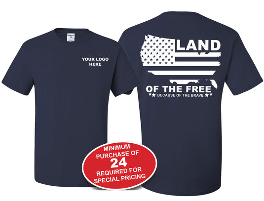 Land of the Free Because of the Brave Solid Patriotic Shirt