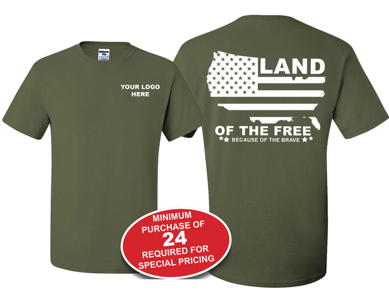 Load image into Gallery viewer, Land of the Free Because of the Brave Solid Patriotic Shirt
