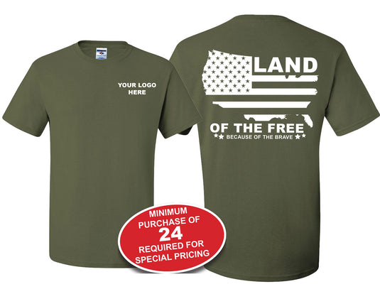 Land of the Free Because of the Brave Solid Patriotic Shirt