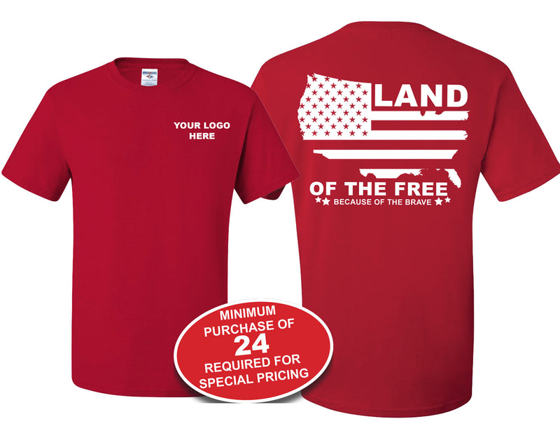 Load image into Gallery viewer, Land of the Free Because of the Brave Solid Patriotic Shirt
