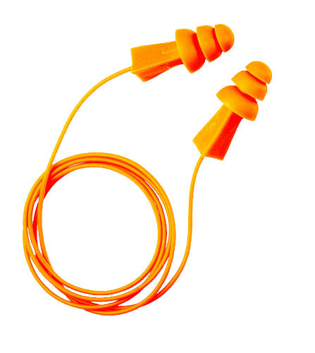 27NRR TriGrip Reuseable Earplugs Polymer Cord