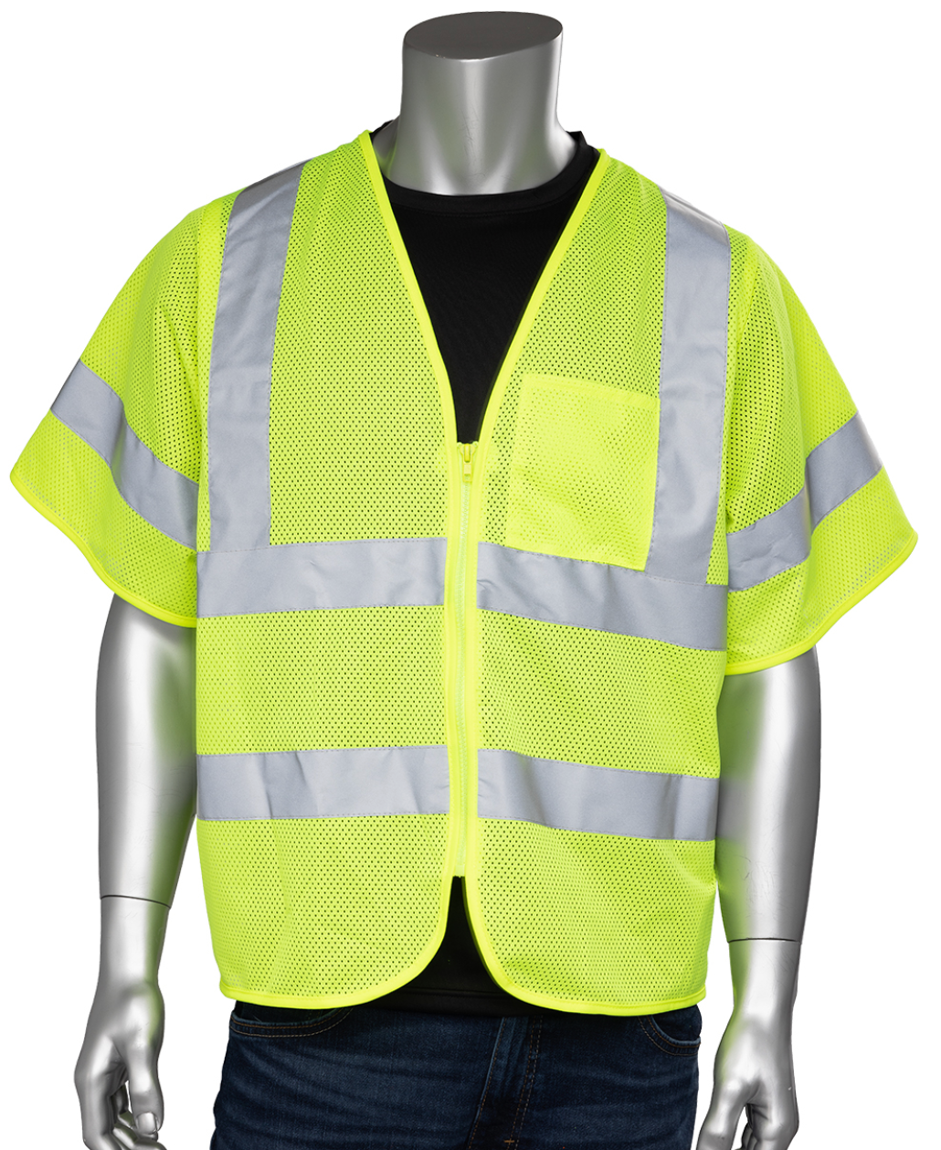 ANSI Type R Class 2 Two Pocket Zipper Mesh Vest