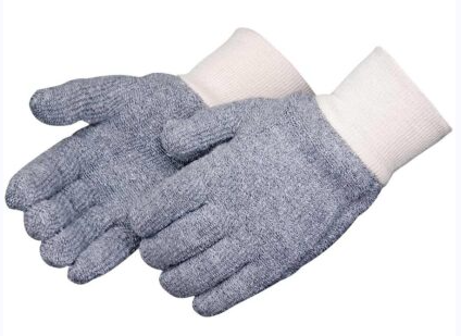 Seamless Gray Terry Cloth Gloves