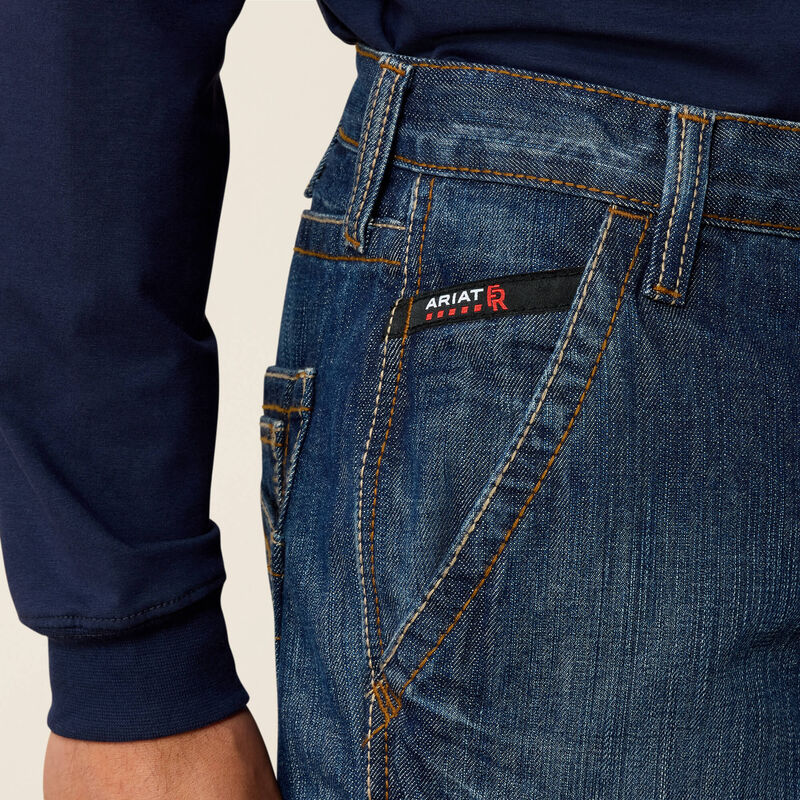 Ariat MNS FR LW RSE WRKHRSE BT CUT JN-Flint Blue