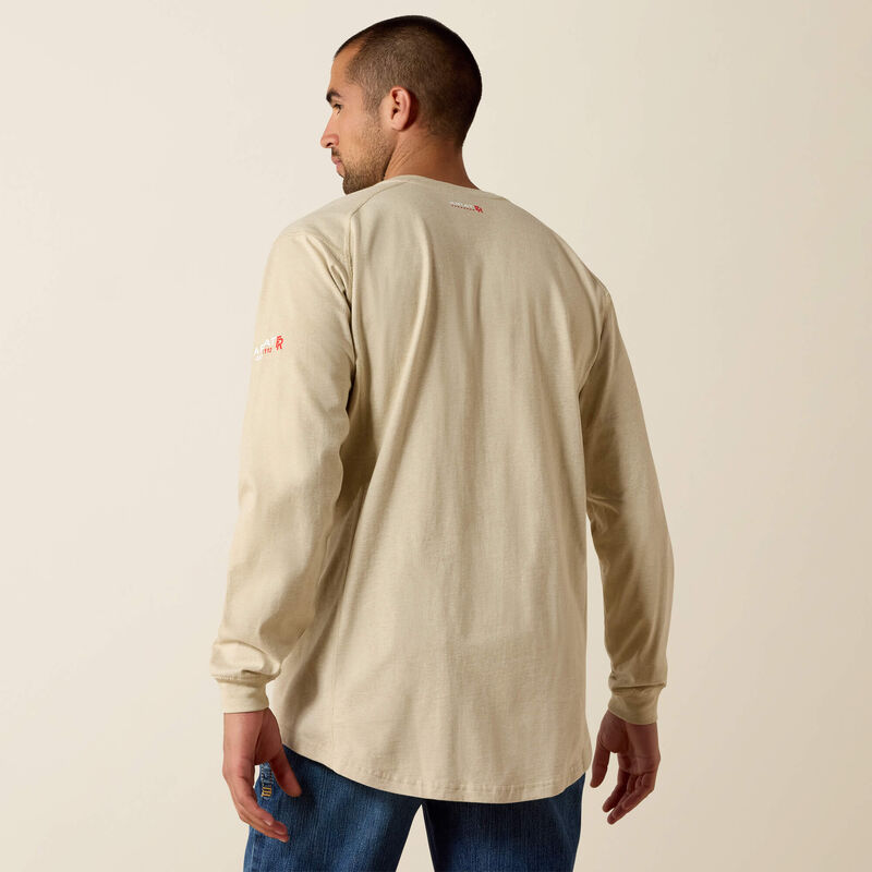 Ariat Henley FR Lng Slv Tee Sand Heather