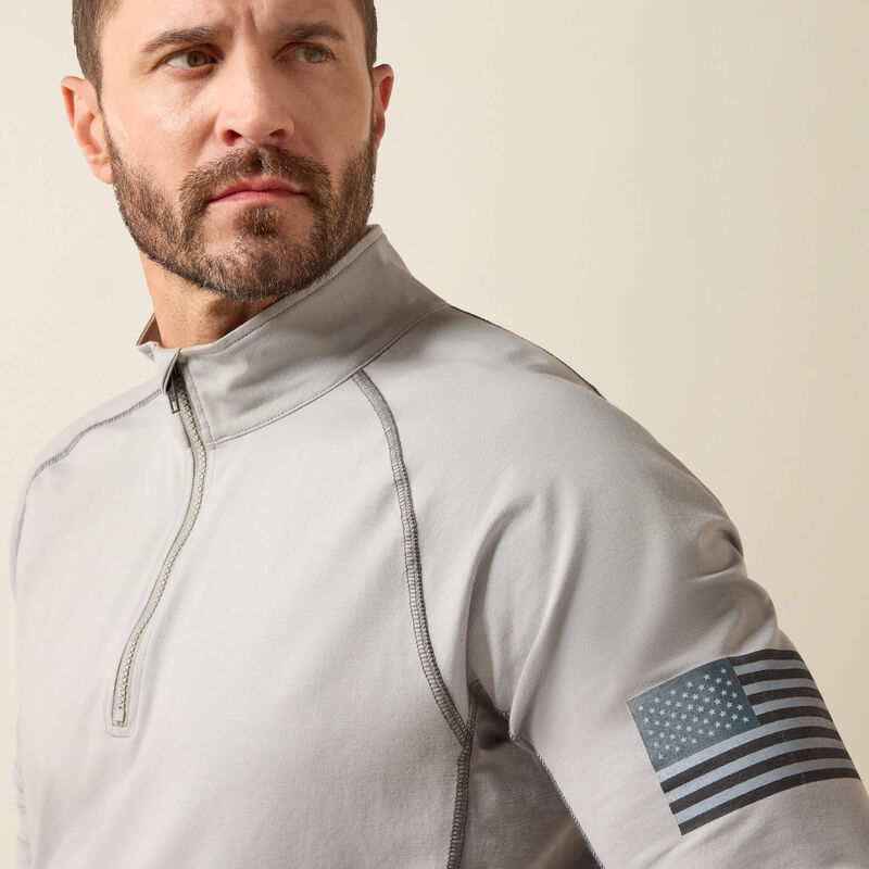 1/4 Zip Work Shirt FR, Silver Fox