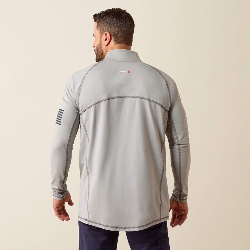 1/4 Zip Work Shirt FR, Silver Fox