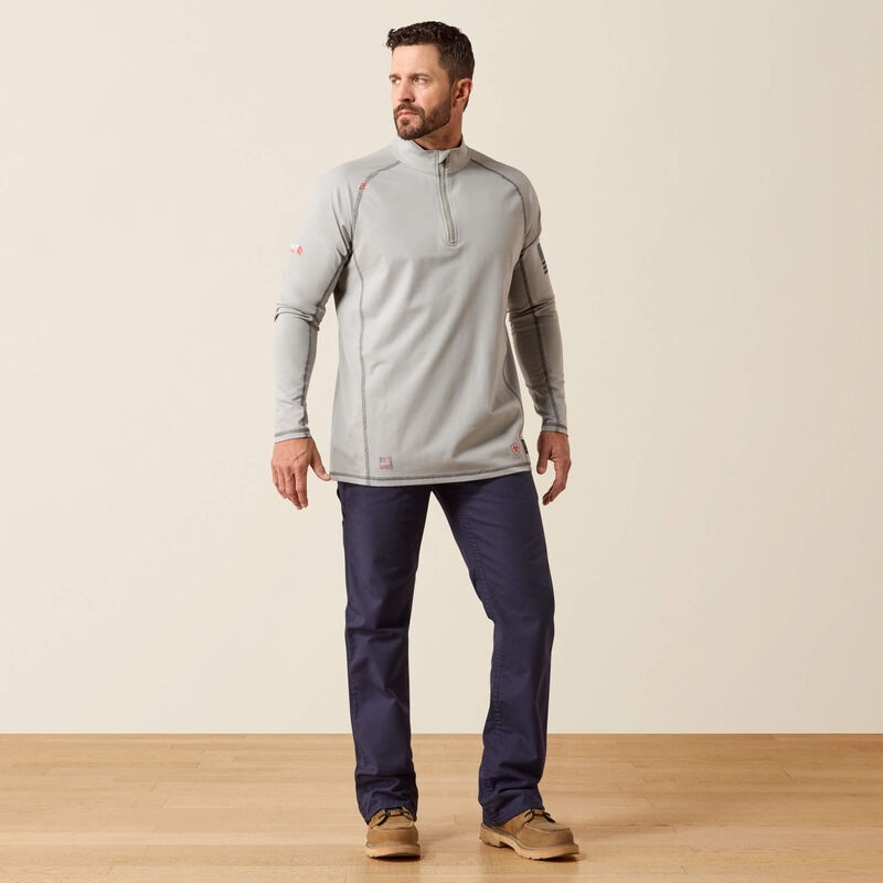 1/4 Zip Work Shirt FR, Silver Fox