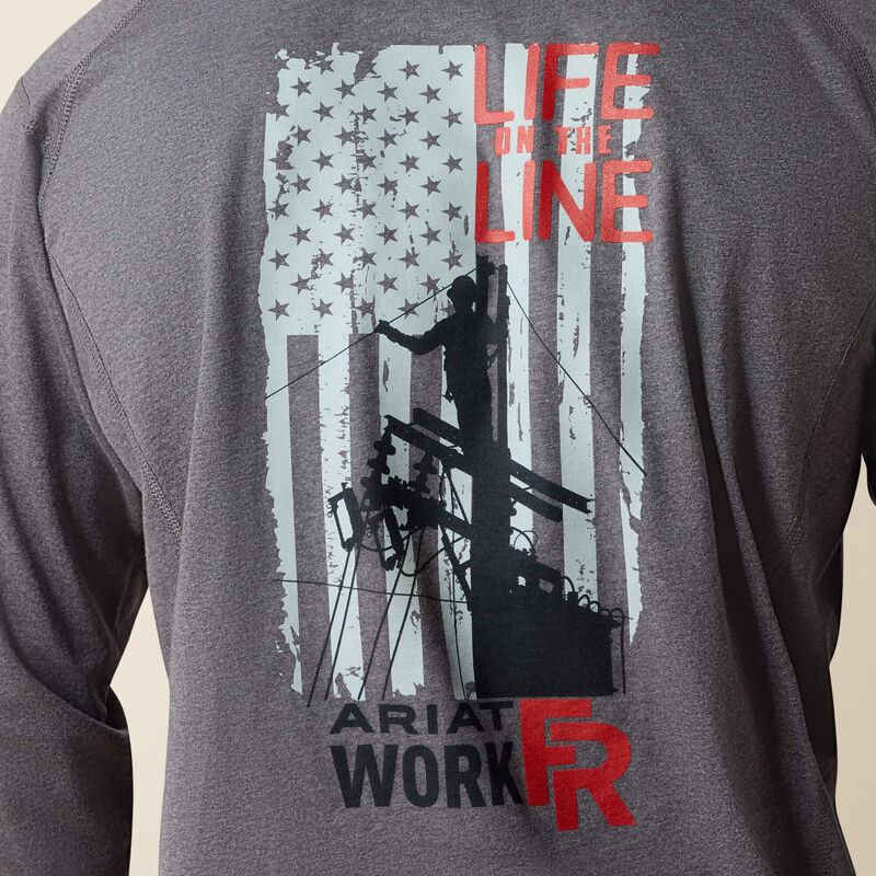 Ariat FR Life on the Line LS Charcoal Tee