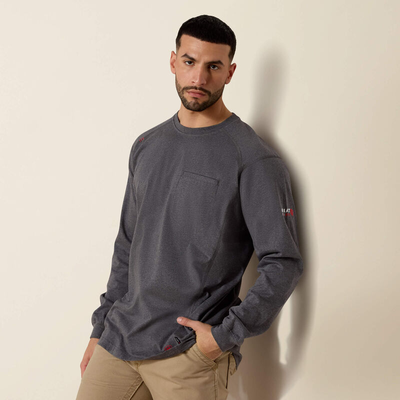 Ariat FR Life on the Line LS Charcoal Tee