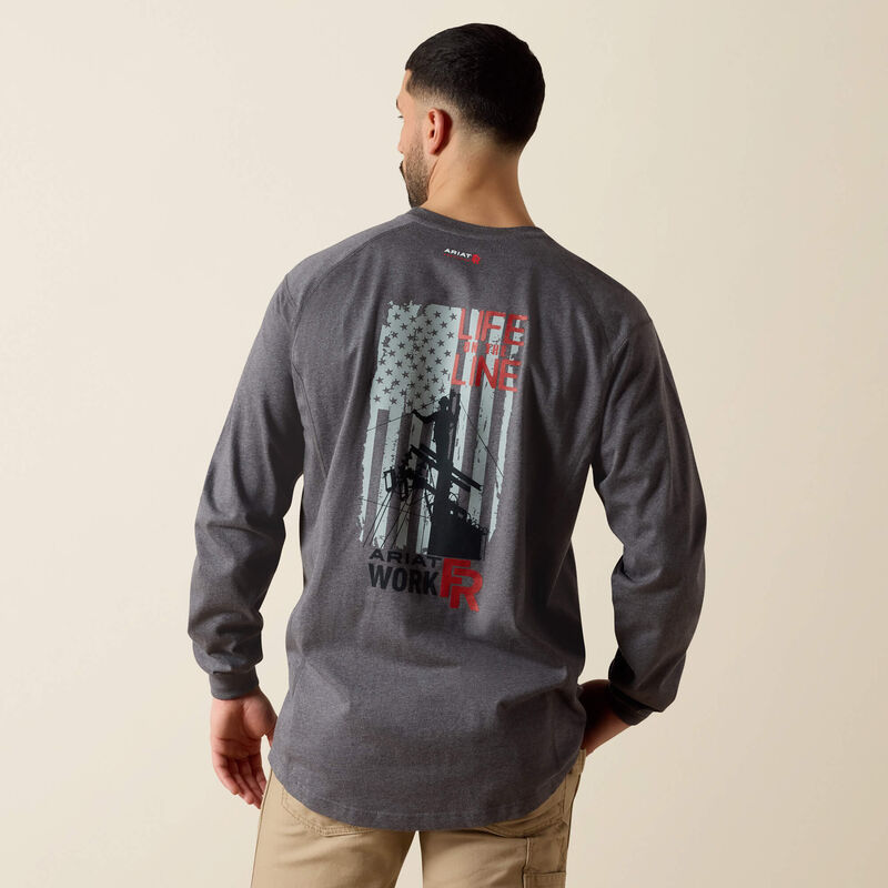 Ariat FR Life on the Line LS Charcoal Tee