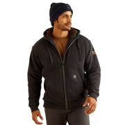 Men Rebar All-Weather Sherpa-Lined Full Zip Hoodie Charcoal Heather