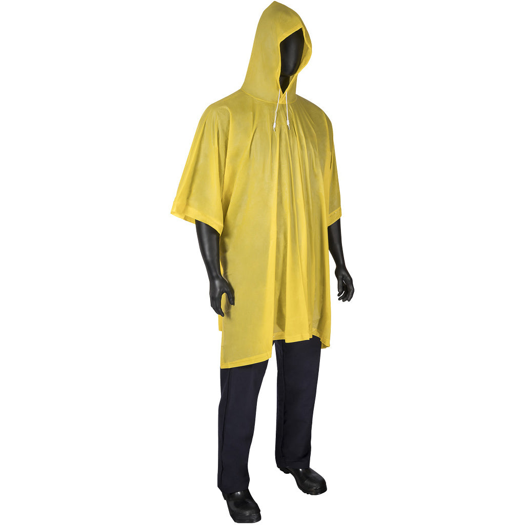 DuraWear Yellow Protective Poncho With Attached Hood