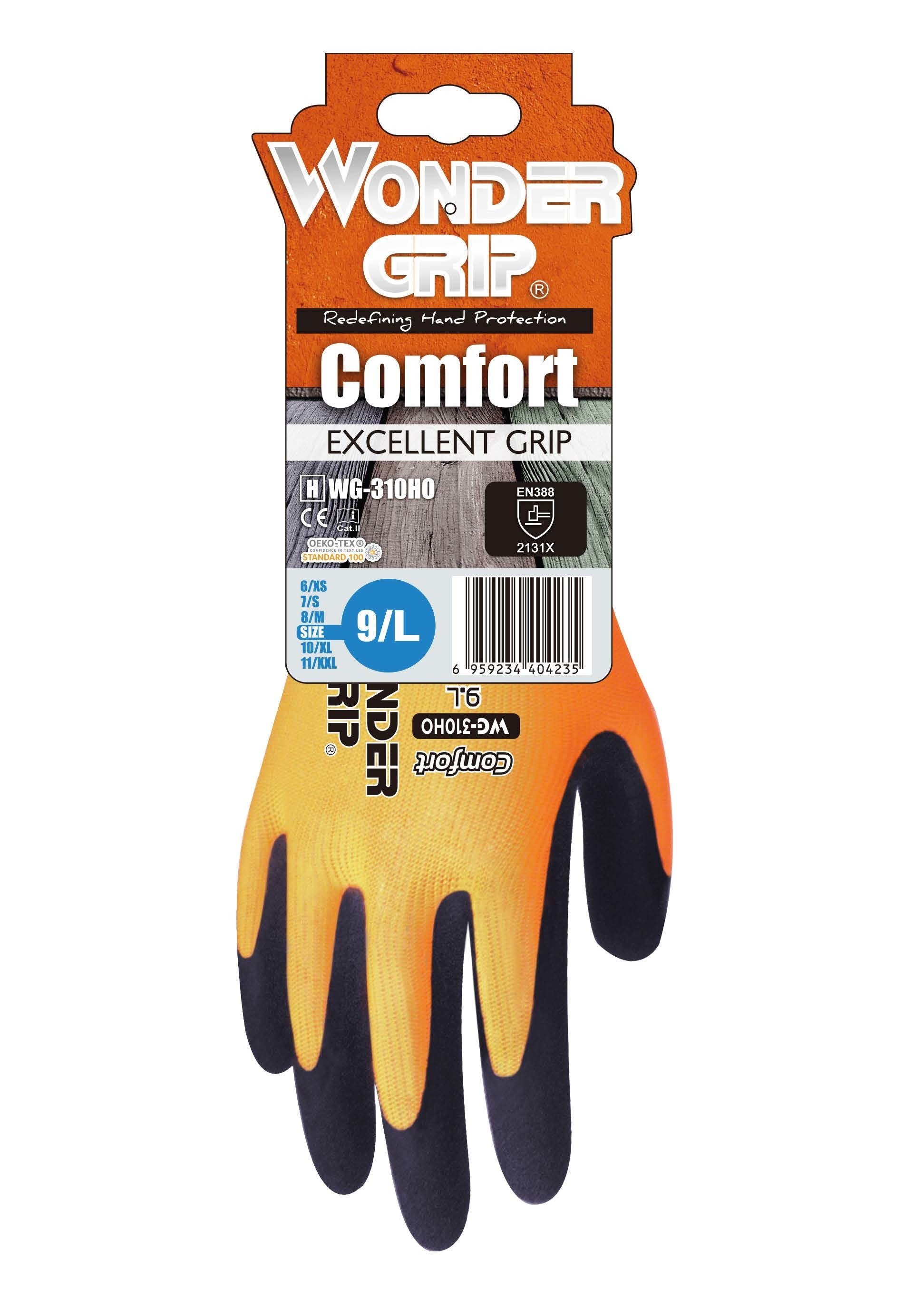 Hi-Viz Yellow, 13G Polyester, Latex Comfort