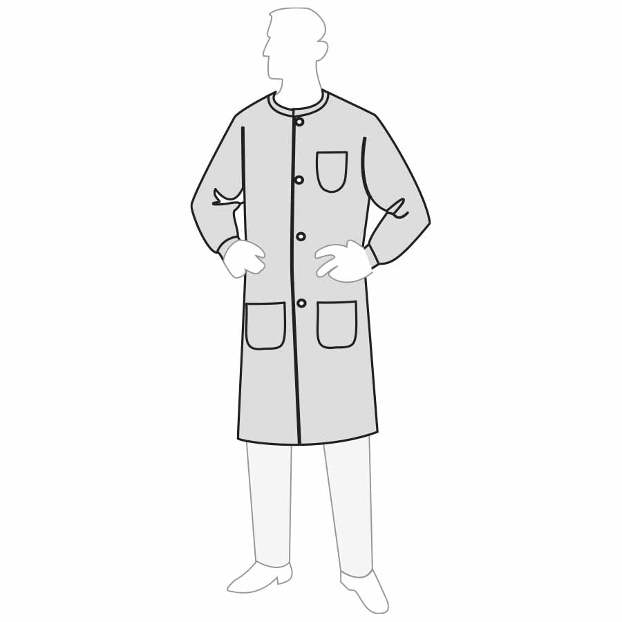 Lab Coat Snap Front Three Pocket, 2X Large