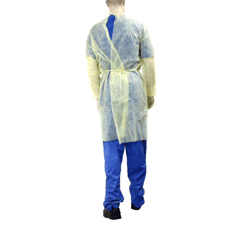 Isolation Gown Fluid Resistant, Universal, Yellow, 10/5/cs