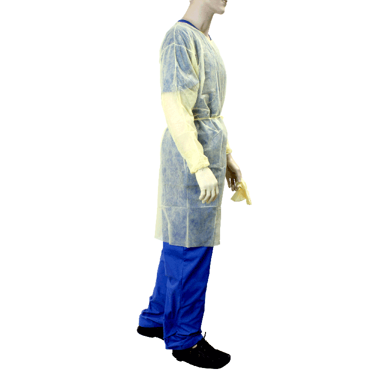 Isolation Gown Fluid Resistant, Universal, Yellow, 10/5/cs