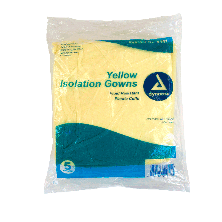 Isolation Gown Fluid Resistant, Universal, Yellow, 10/5/cs