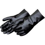 Smooth Finish Black 12" Gauntlet PVC Gloves, Dozen
