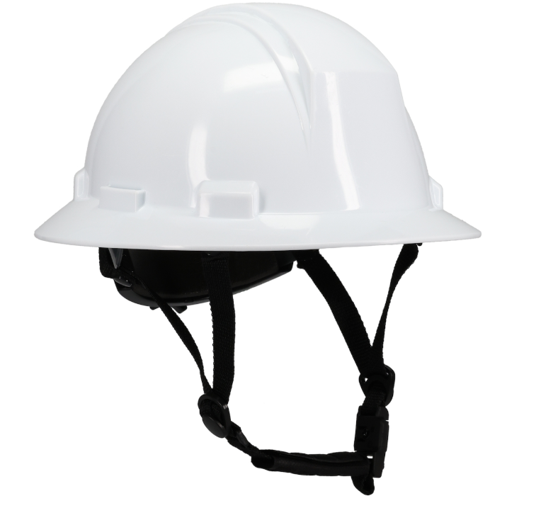 PIP® Kilimanjaro™ Type II Full Brim Safety Helmet with HDPE Shell, 4-Point Textile Suspension, Wheel Ratchet Adjustment and 4-Point Chinstrap