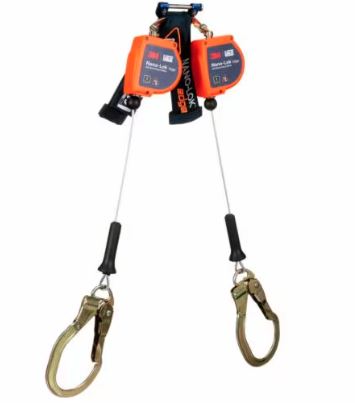 3M Nano-Lok edge 8ft Twin-Leg Personal Self-Retracting Lifeline, Galvanized Cable