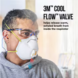 3M N95 Respirator w/Valve, 10/bx, 8bx/cs