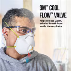 3M N95 Respirator w/Valve, 10/bx, 8bx/cs