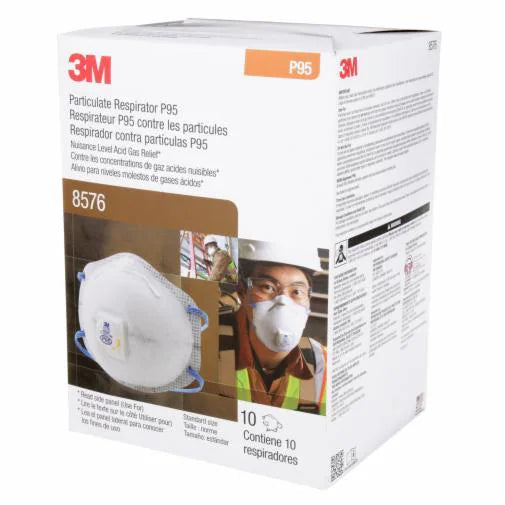 3M P95 Respirator w/Valve, 10/bx 8bx/cs