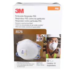 3M P95 Respirator w/Valve, 10/bx 8bx/cs