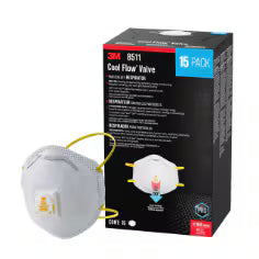 3M N95 Respirator w/Valve, 10/bx, 8bx/cs