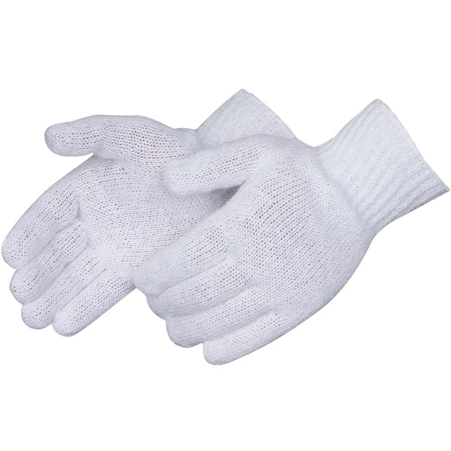 Regular Weight Bleach White Cotton Blend Stringknit Glove, Dozen