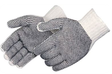 Two-Sided Black PVC Dots Gloves- 12 Pack