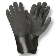 12" Blk PVC Gloves, Pack of 12, Large