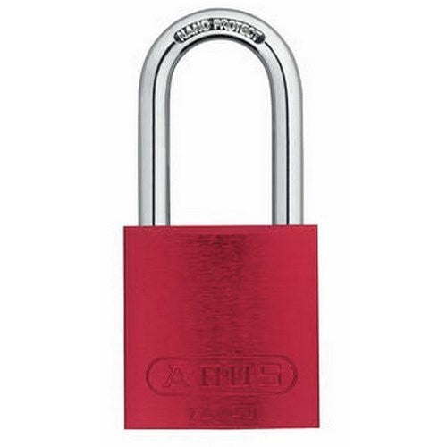 Aluminum Lock Red w/1 9/16 Shackle, 6/bx
