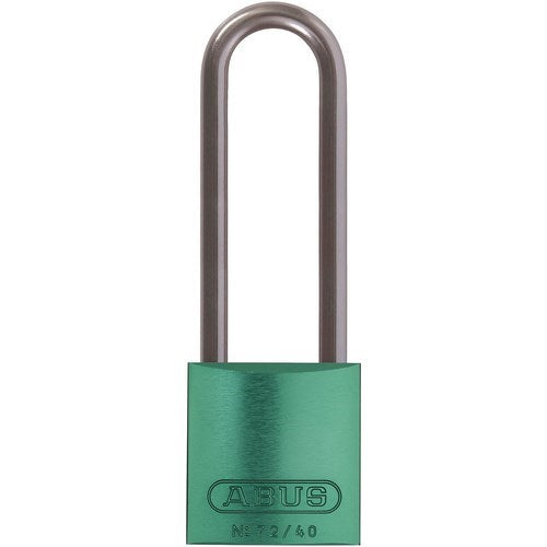 Aluminum Lock Green w/ 3" Shackle, 6/bx
