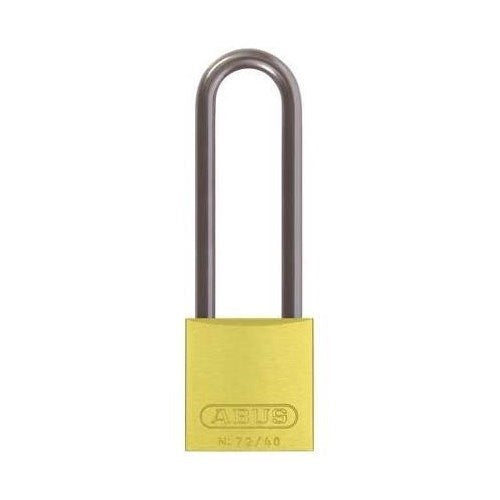Aluminum Lock Yellow w/ 3" Shackle, 6/bx