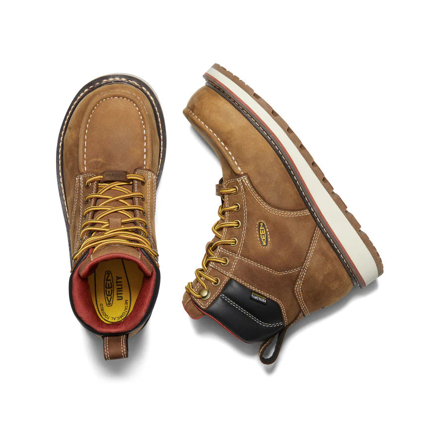 Women's KEEN Utility 6" Composite Toe WP Wedge Sole Moc Toe Work Boot