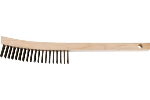 Wire Brush, Curved Handle, SS Wire 3X 19 Rows