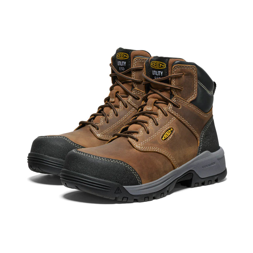 Womens 6" ESD HR Bison/Blk Boot