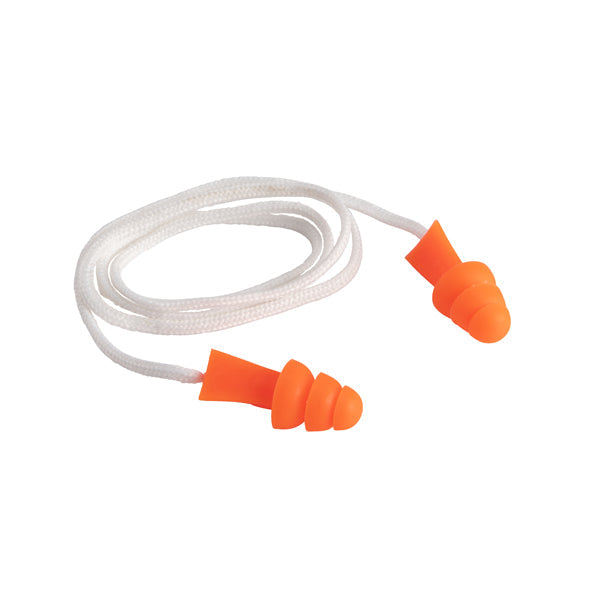 27NRR TriGrip Reuseable Earplugs Cloth Cord