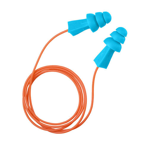 27NRR TriGrip Jr. Reuseable Earplugs Polymer Cord