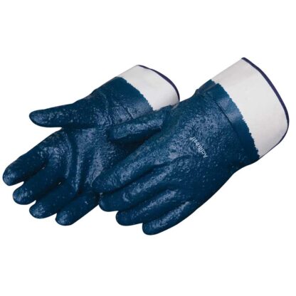 Rough Finish Blue Nitrile Glove Safety Cuff