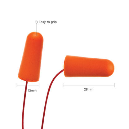 Duraplug Orange Corded Earplugs, Box of 100