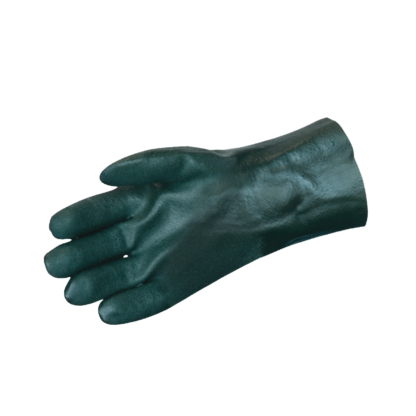 12" Gauntlet Sandpaper Finish Green PVC Glove, Dozen