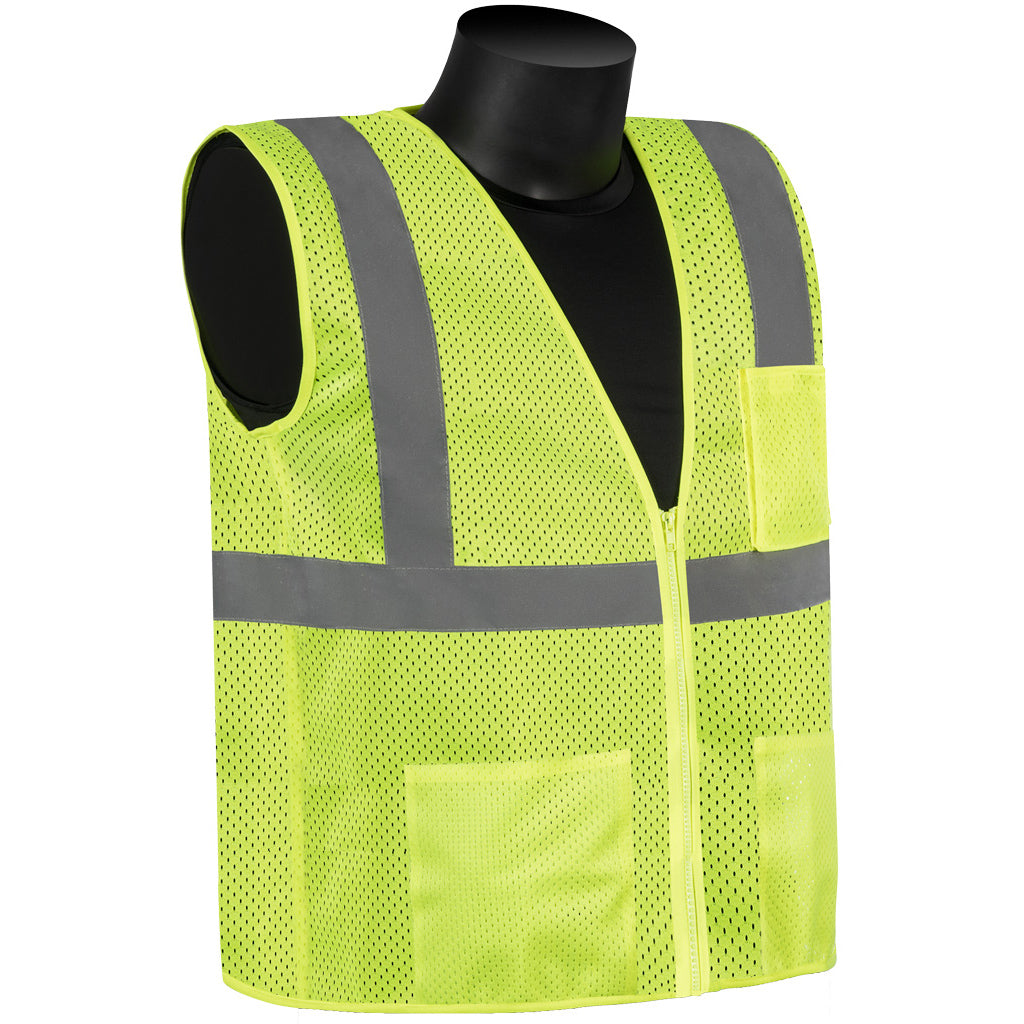 Class 2 Economy All Mesh Vest Front Zipper with Pocket
