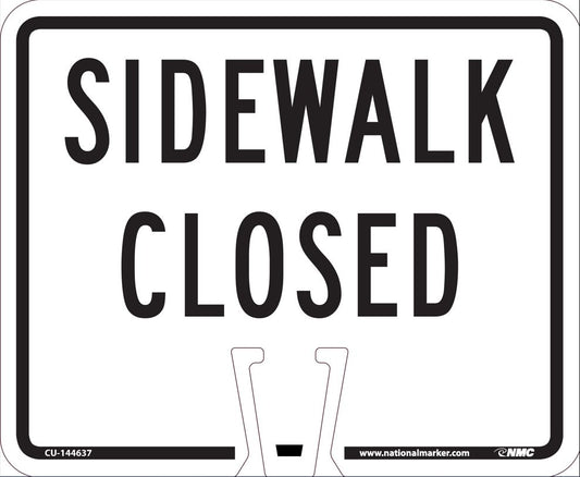 10"x12" Sidewalk Closed Plastic Cone Sign