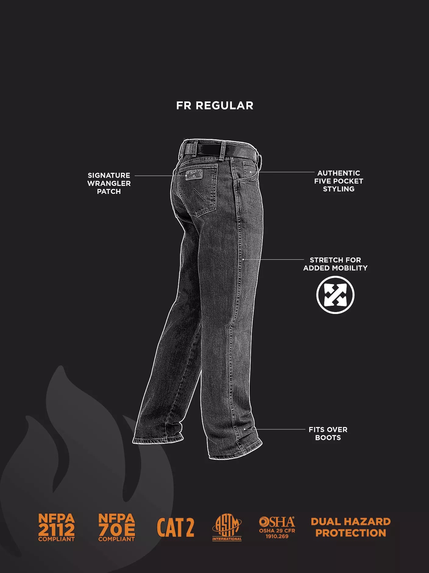 Wrangler FR Regular Fit Advanced Comfort Jean