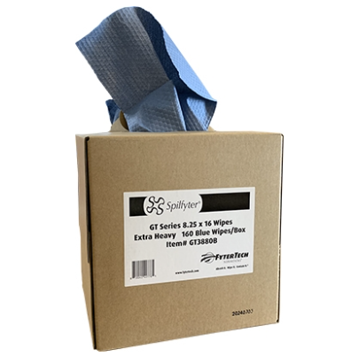 8.25"x16" Blue GT Series Extra Heavy Duty Spilfyter Wipers (Dual Dispenser Box)