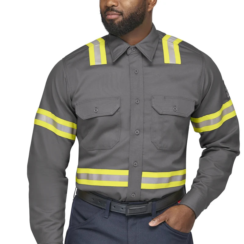 CAT 2 AR/FR Men's Midweight Enhanced Visibility Uniform Shirt